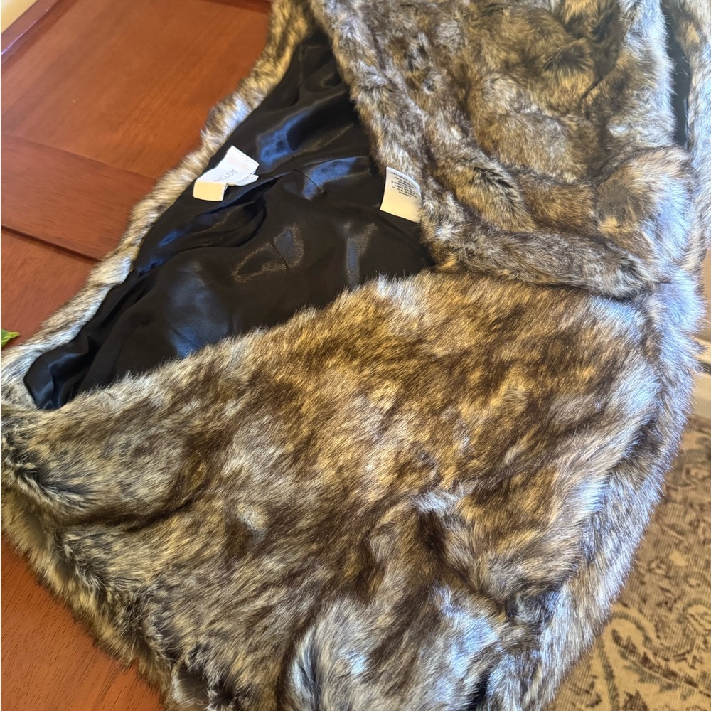 BHLDN Faux Fur Shrug in Brown and Black